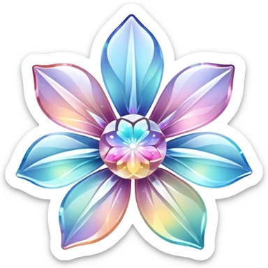 Sparkly glossy Pastel  glass crystal flower  sticker