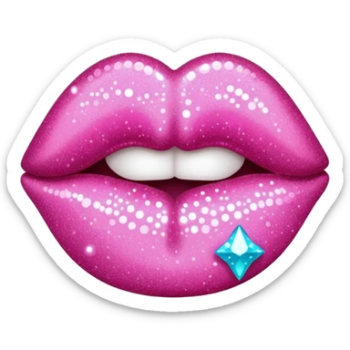 glitter pink kiss  sticker