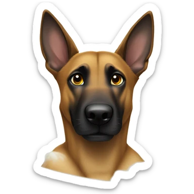 malinois qui prend son bain, sa douche sticker