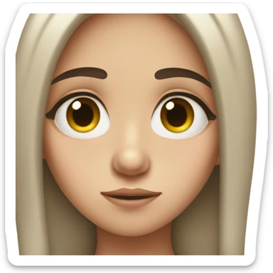 Sad brunette girl with tears in her eyes puppy eyes sticker