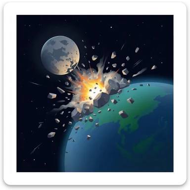 28. titan planet collision sticker