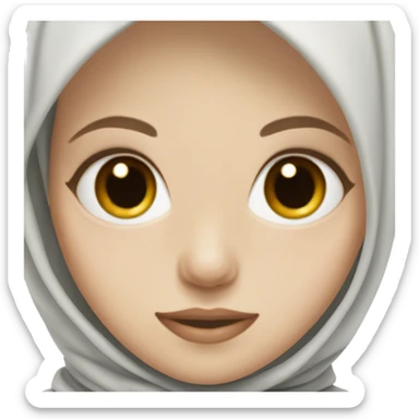 A pale girl with a black hijab and light brown eyes sticker