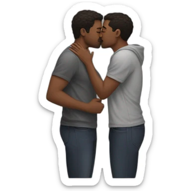 Straight Couple passionate lip kiss + hug sticker