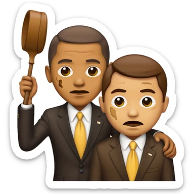 ein verzweifelter stöhnender emoji der ausgepeitscht wird von obama sticker