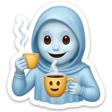 Casper the Ghost Drinks Coffee sticker
