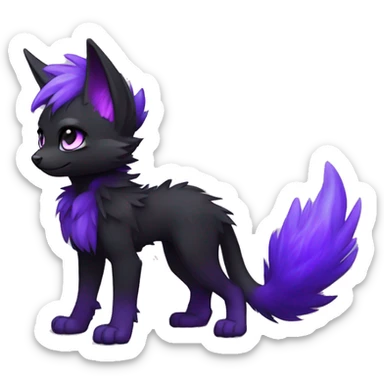 Anthro-Edgy-Cool-Black-Purple-Contrast-Colors-Fantasy-Fur-Sona-Chibi-Shiny-Fakémon-Hybrid full body sticker