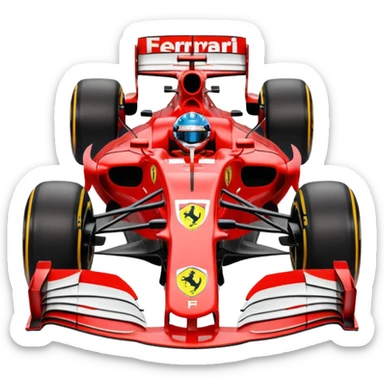Make a Ferrari f1 car with leclerc driving it emoji sticker