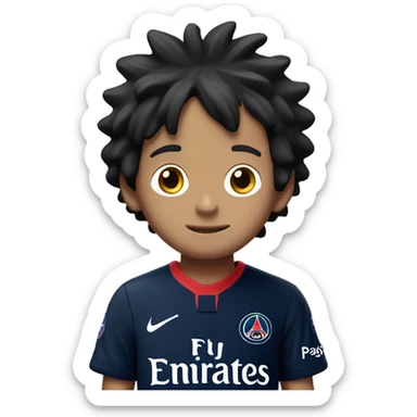 Luffy with psg jersey sticker
