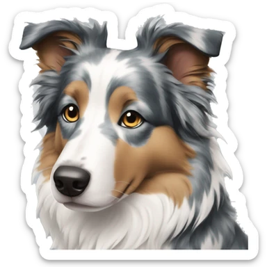 Create a blue merle border collie emoji sticker