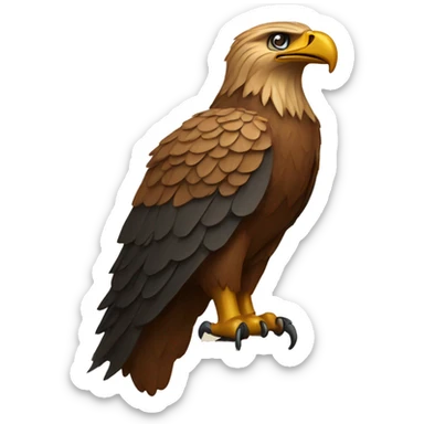 Wooden eagle totem sticker