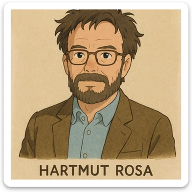 ghibli style portrait of Hartmut Rosa, German philosopher, neutral background sticker