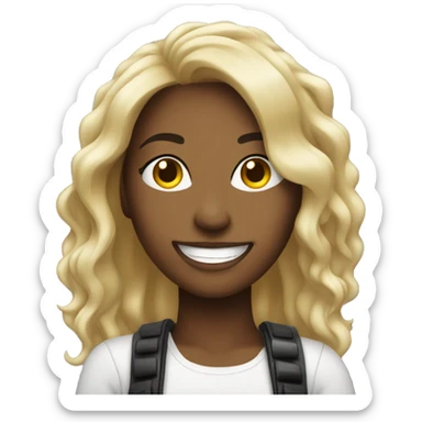 Female music artist smiling sticker