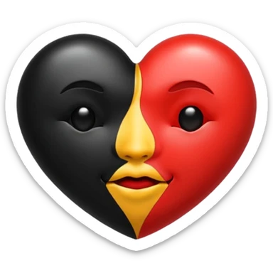Kiss print emoji in color black  sticker