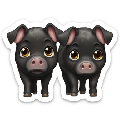 Two black brindle pigs sticker