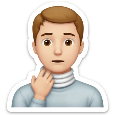 a man with his hand around his neck choking his self sticker