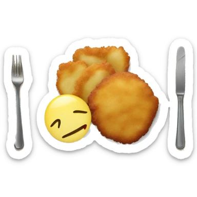 schnitzel and potatoes on a plate sticker