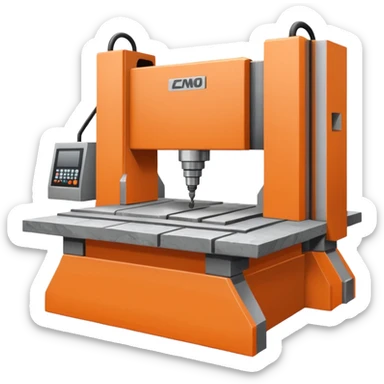 cnc machien curtting stone slab standing in a workshop sticker