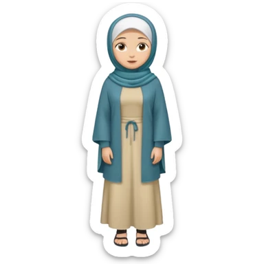 Girl hijab stand up full body and legs sticker