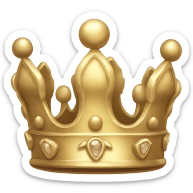 Gold crown with beige bows sticker