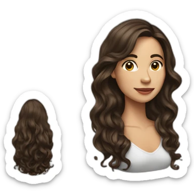 Brunnette woman with very long hair wavy style sticker