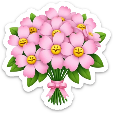 Baby pink flowers bouquet sticker