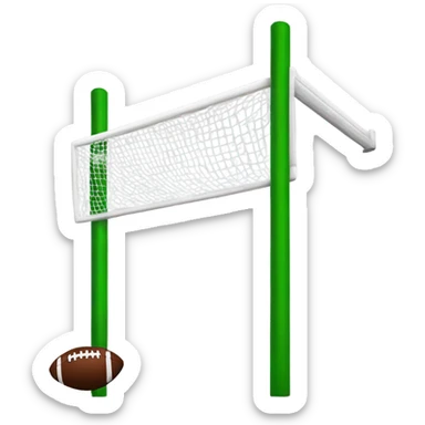 American Football goalposts with american football going through them sticker