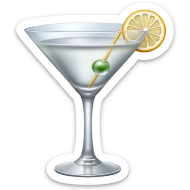 silver coloured cocktail in martini glass sticker