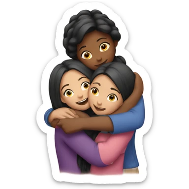 Three girls hugging sticker