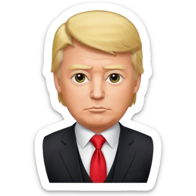 donald trump in vest with tie sticker