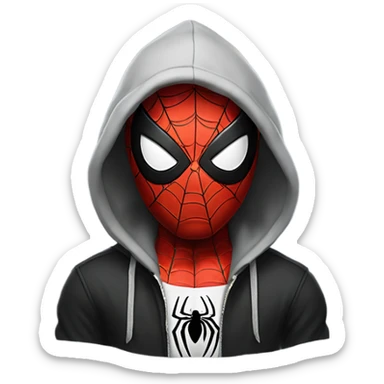 Black Spider-Man with hoodie sticker