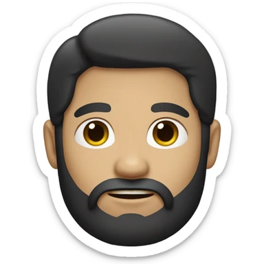 A man with long black hair, a triangular beard, and light skin. sticker