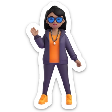 Roblox baddie girl with sunglasses and stylish clothes sticker