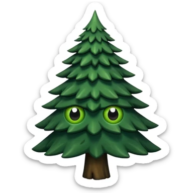 sapin avec deux gros yeux noirs sticker