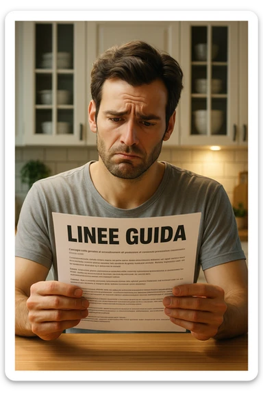 FALLA IDENTICA A QUESTA MA SUL FOGLIO SCRIVI "LINEE GUIDA" IN ITALIANO sticker