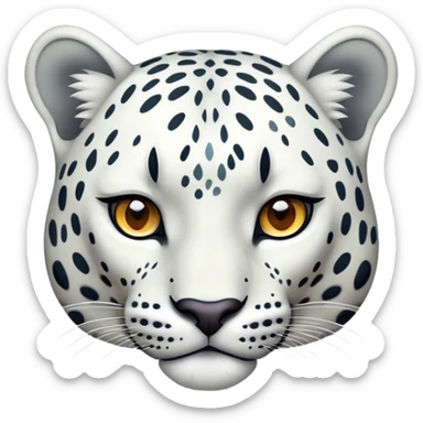 White leopard head sticker