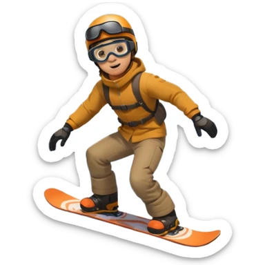 man snowboarding in mountains sticker