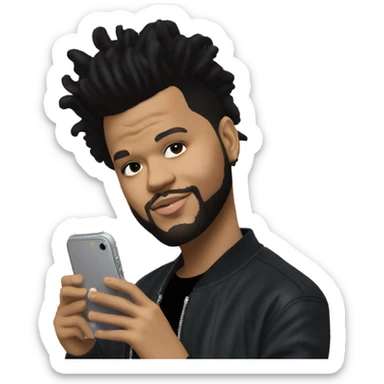 The weeknd posing taking selfie with iphone sticker