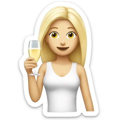 blond girl drinking prosecco  sticker