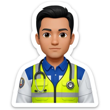 Filipino man paramedic uniform sticker