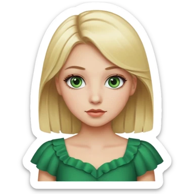 Fille blonde yeux vert  maquiller robe chronique sticker