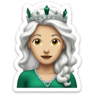 A dark emerald white woman with a crown  sticker