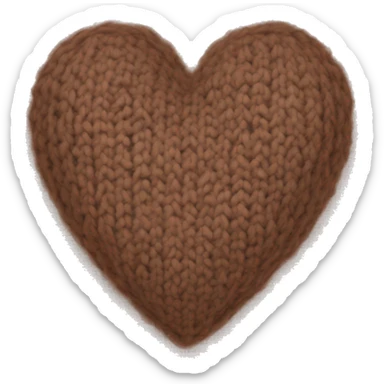 knitted heart light brown  sticker