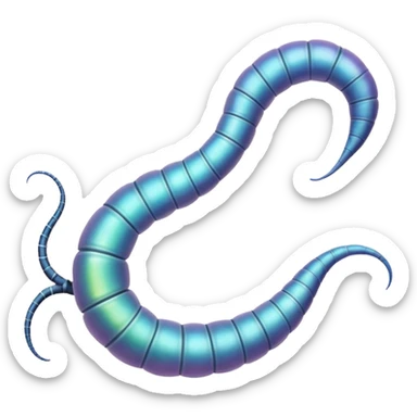 Neurax Worm, a mind-controlling parasite, sleek alien worm with subtle neural patterns sticker