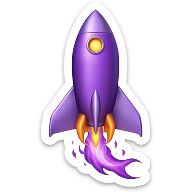 purple rocket purple flame sticker