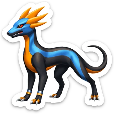 Shiny 4-legged Salandit-Electrike-Amaura-Houndoom-Zeraora-fusion, full body sticker