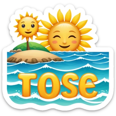 Scritta estate tutta colorata e in lettering con sole mare .. sticker