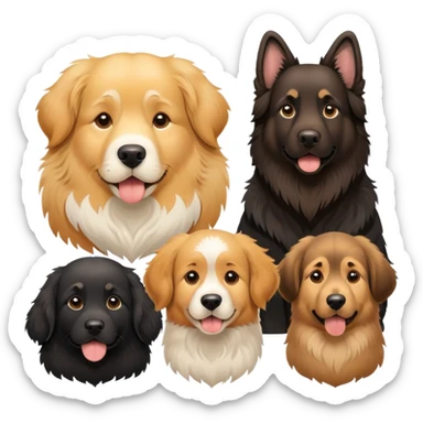 Landseer Newfoundland, golden retriever and German shepherd  sticker