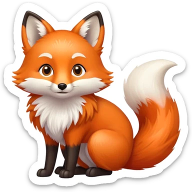 cute fox with bright eyes and fluffy tail sticker