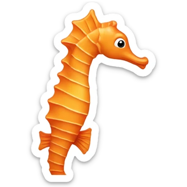 Orange seahorse emoji sticker