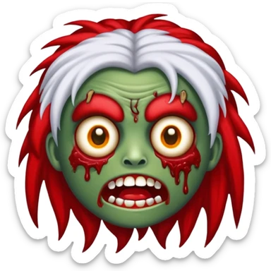 emoji de garota zumbi com cabelo vermelho  sticker